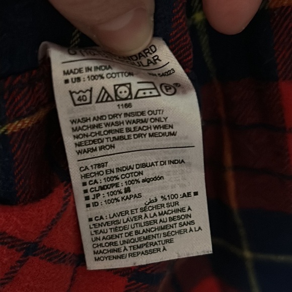 Red and navy plaid size 10–12 Old Navy shirt - Picture 3 of 4